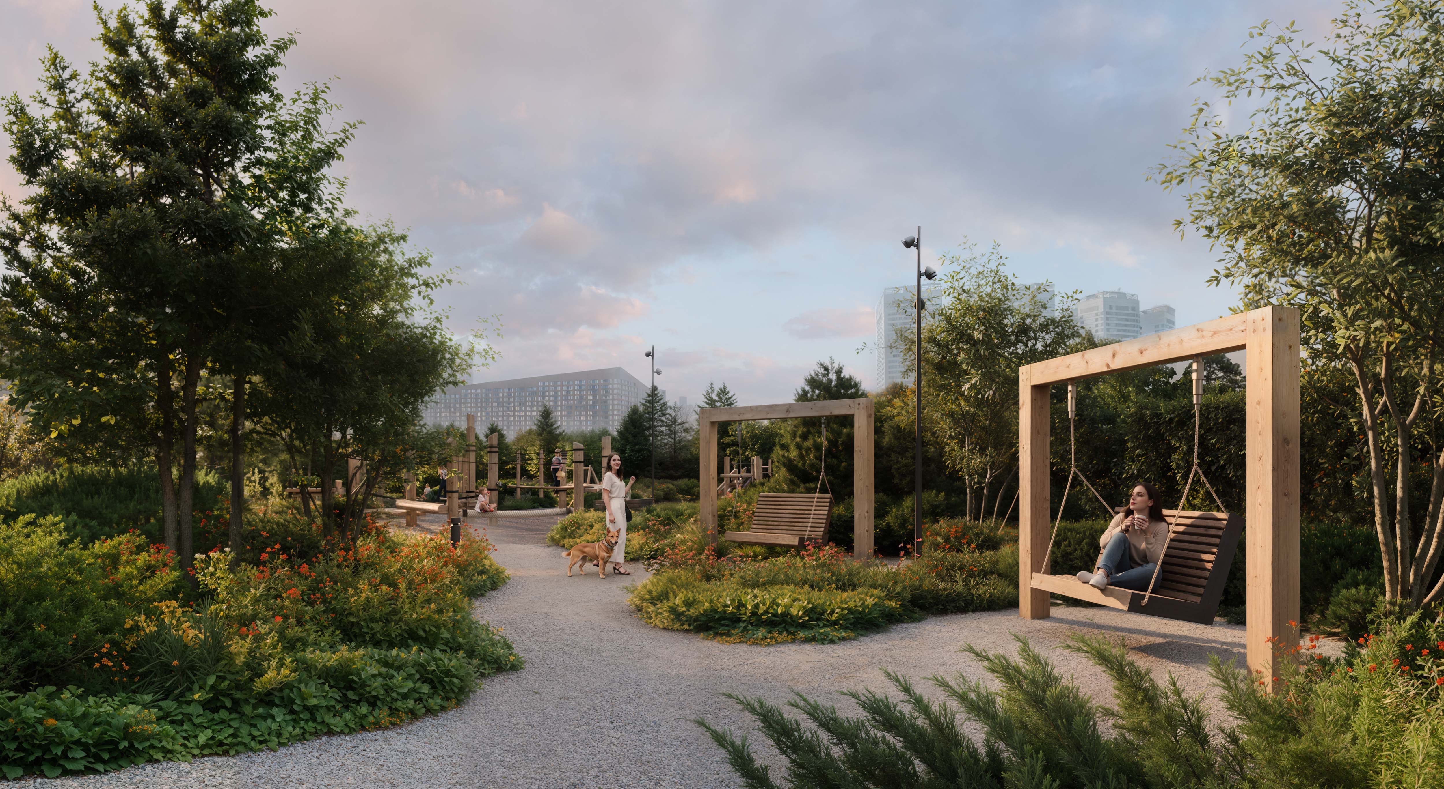 Парк с качелями