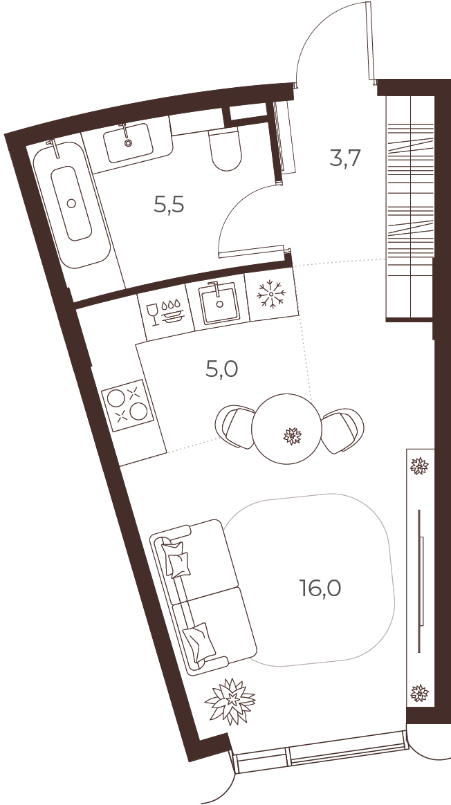 Планировка: Студия, 30,2 м²