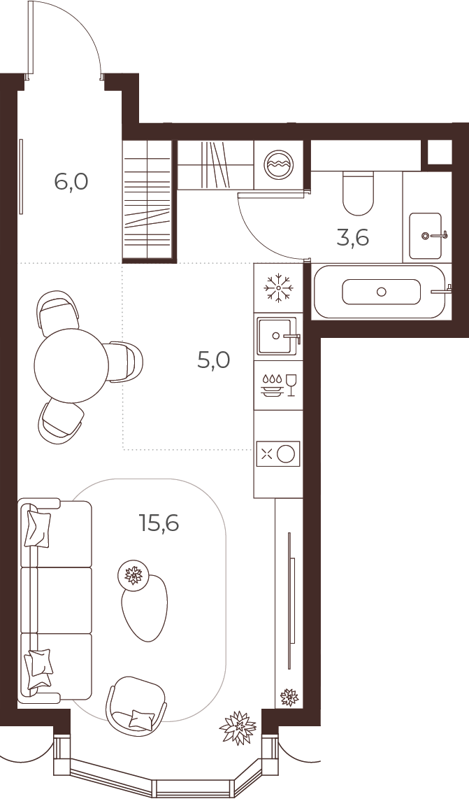 Планировка: Студия, 30,2 м²
